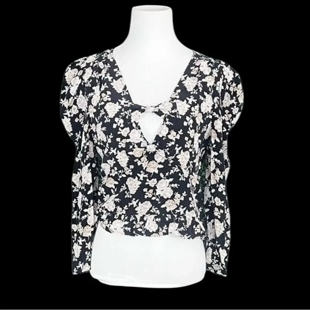 NWT LoveShackFancy Louis Silk Blouse in Almond Cookie - Sz 4